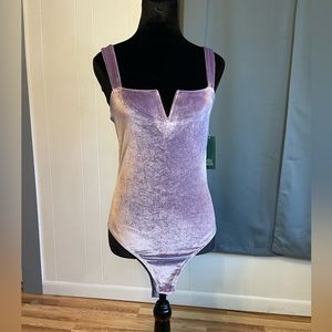 Lavender velveteen body suit